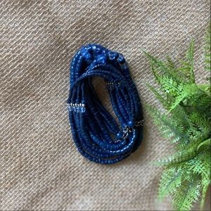 Blue beaded bracelet/necklace